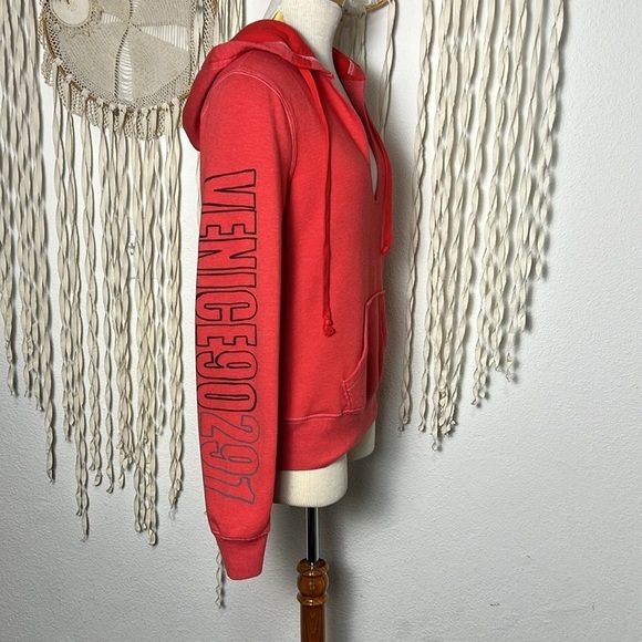 Venice 291 Coral Red Hoodie Size 02/M - Picture 7 of 10